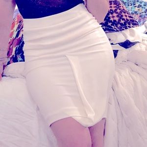 OffWhite Iro Brooke draped skirt S/XS/36 peplum zipper lined ivory cream white